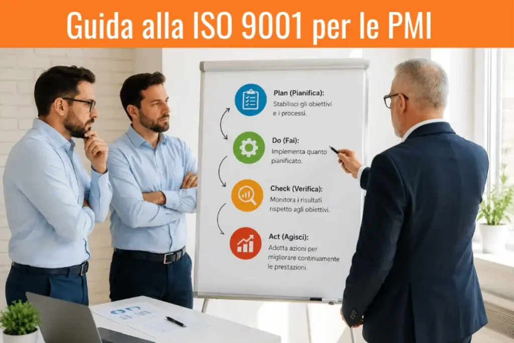 Schema dei vantaggi certificazione qualità per il miglioramento dei processi aziendali